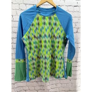 Prana Lorelei Long Sleeve Rashguard Sun Swim Surf Paddleboard‎ Shirt Size L